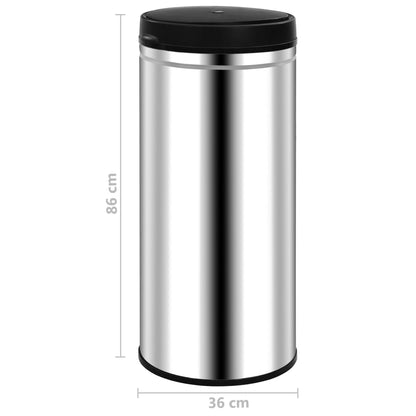 vidaXL Automatic Sensor Dustbin 80 L Stainless Steel