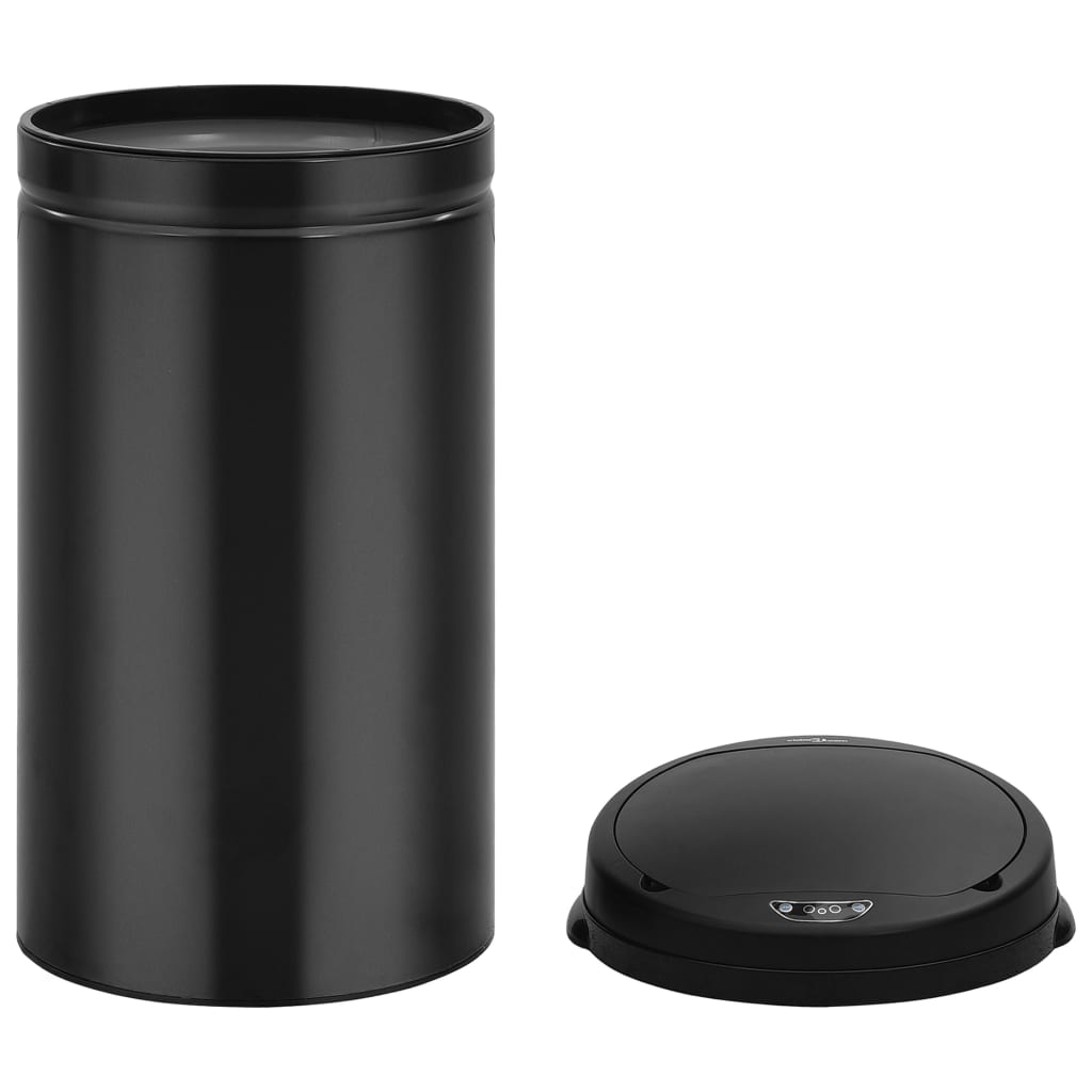vidaXL Automatic Sensor Dustbin 50 L Carbon Steel Black