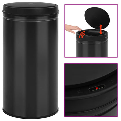 vidaXL Automatic Sensor Dustbin 60 L Carbon Steel Black