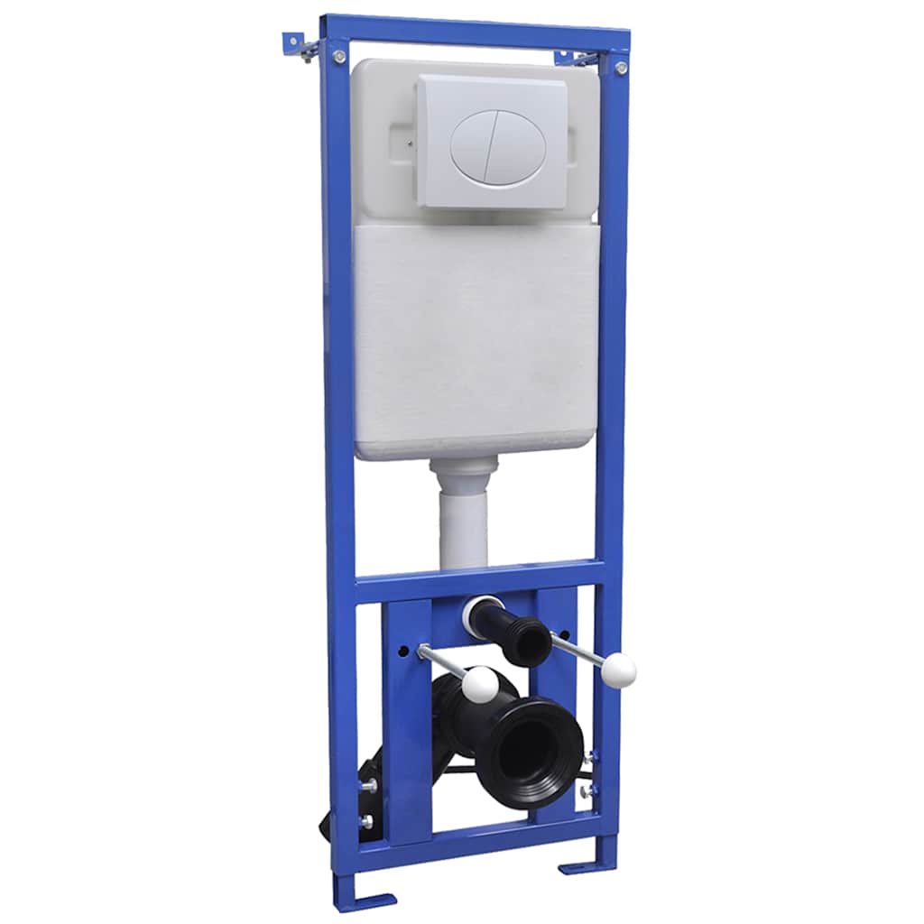 vidaXL Wall Hung Rimless Toilet with Concealed Cistern Ceramic White