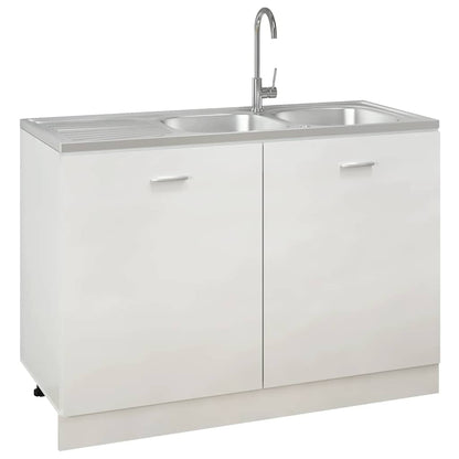 vidaXL Kitchen Sink with Double Sinks Silver 1200x500x155 mm Stainless Steel