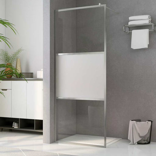 vidaXL Shower screens Silver 115 x 195 cm Glass and Aluminium
