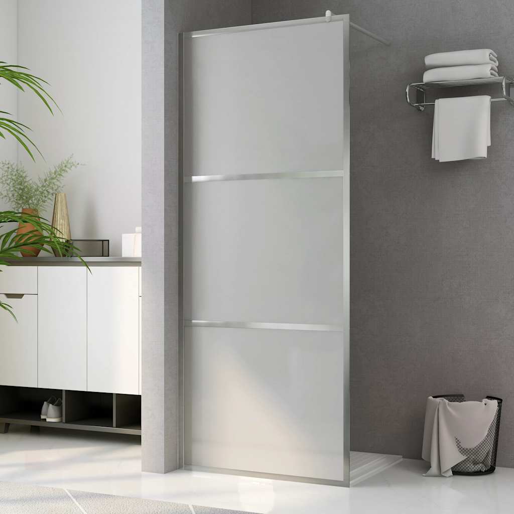 vidaXL Shower screens Silver 90 x 195 cm Glass and Aluminium