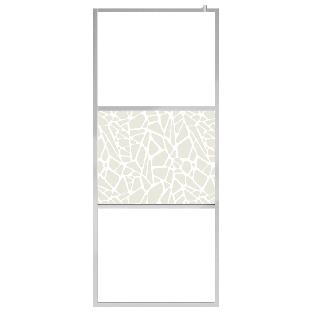vidaXL Walk-in Shower Wall ESG Glass with Stone Design 80x195 cm