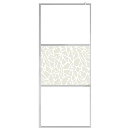 vidaXL Walk-in Shower Wall ESG Glass with Stone Design 80x195 cm