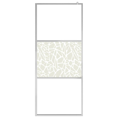 vidaXL Walk-in Shower Wall ESG Glass with Stone Design 90x195 cm