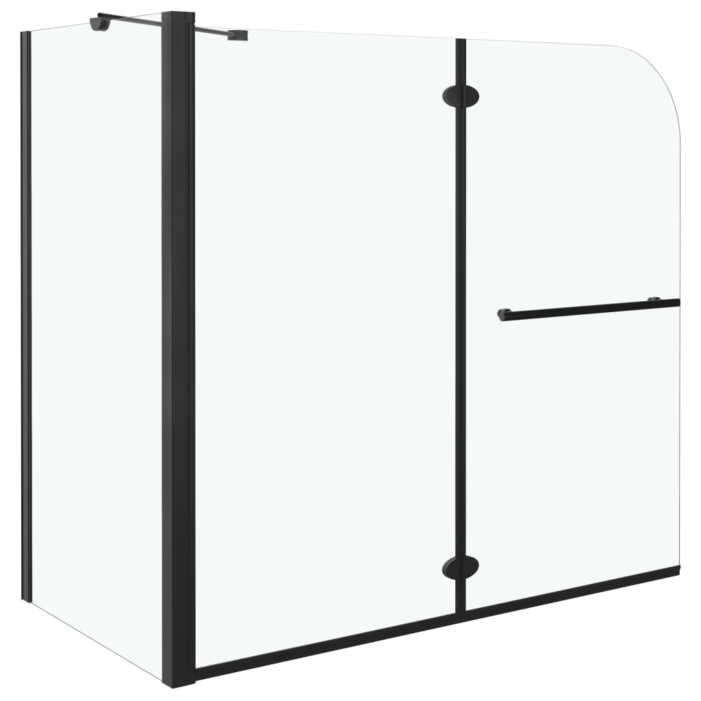 vidaXL Bi-Folding Shower Enclosure ESG 120x68x130 cm Black