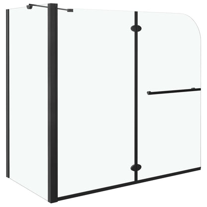vidaXL Bi-Folding Shower Enclosure ESG 120x68x130 cm Black