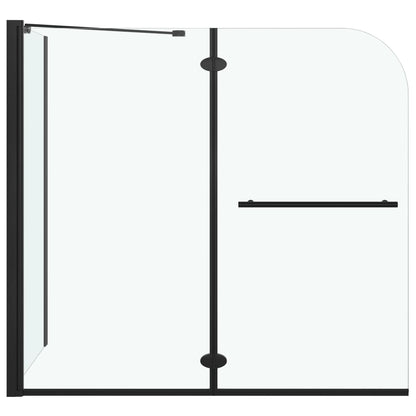 vidaXL Bi-Folding Shower Enclosure ESG 120x68x130 cm Black
