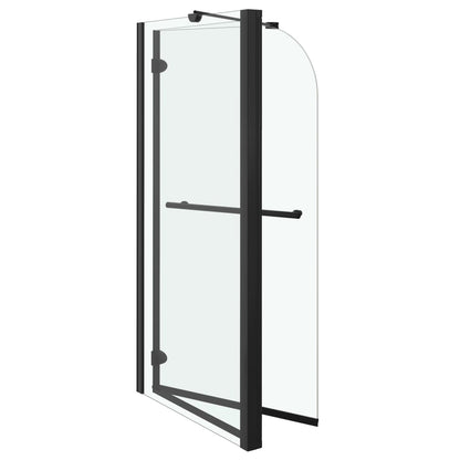 vidaXL Bi-Folding Shower Enclosure ESG 120x68x130 cm Black