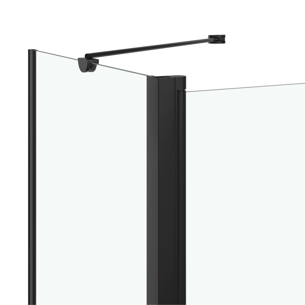 vidaXL Bi-Folding Shower Enclosure ESG 120x68x130 cm Black
