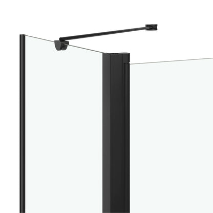 vidaXL Bi-Folding Shower Enclosure ESG 120x68x130 cm Black