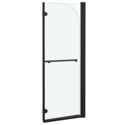 vidaXL Folding Shower Enclosure 2 Panels ESG 95x140 cm Black