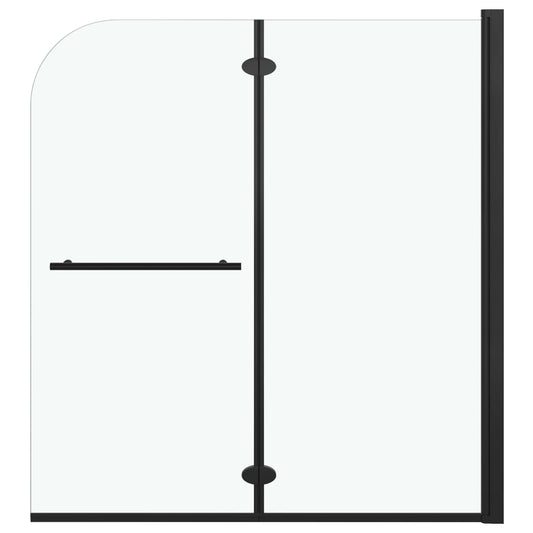 147194 vidaXL Folding Shower Enclosure 2 Panels ESG 120x140 cm Black