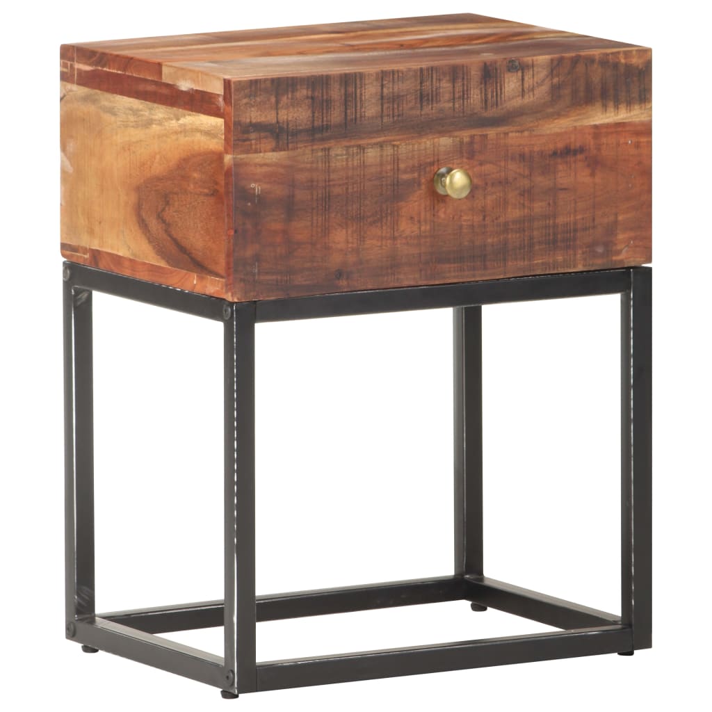 vidaXL Bedside Table 40x30x50 cm Rough Acacia Wood