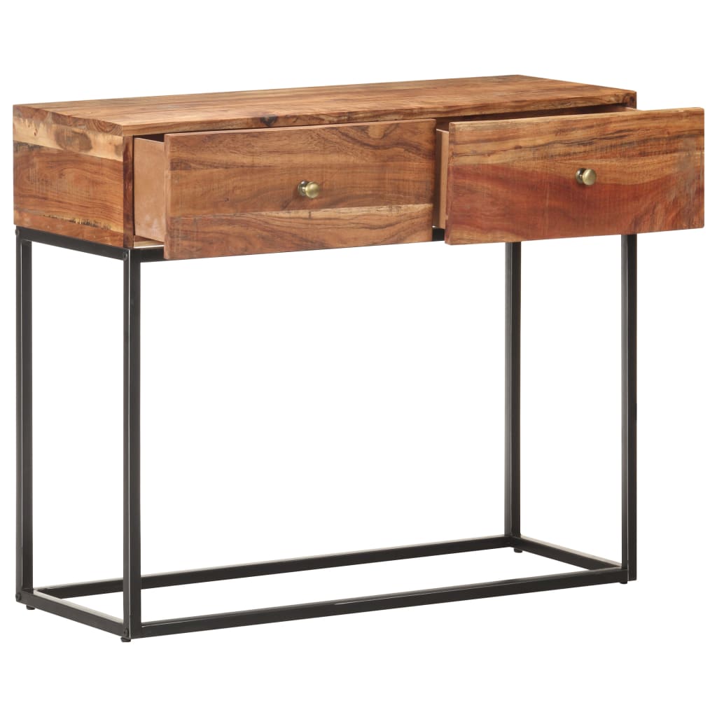 vidaXL Console Table 90x35x75 cm Rough Acacia Wood