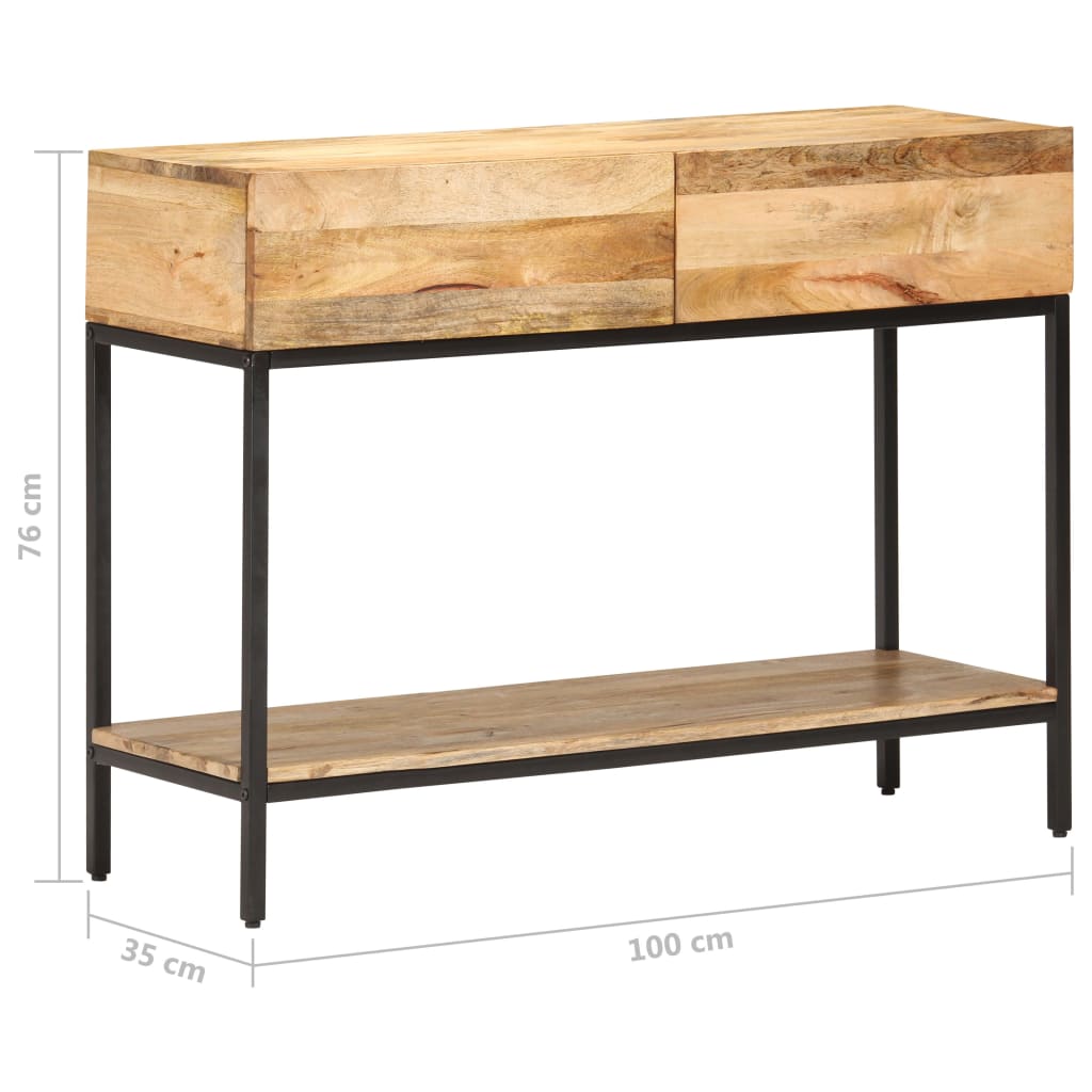 vidaXL Console Table 100x35x76 cm Solid Mango Wood