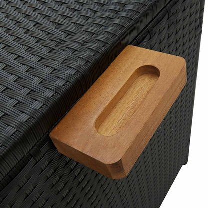 vidaXL Garden Storage Box Black 120x65x61 cm Poly Rattan