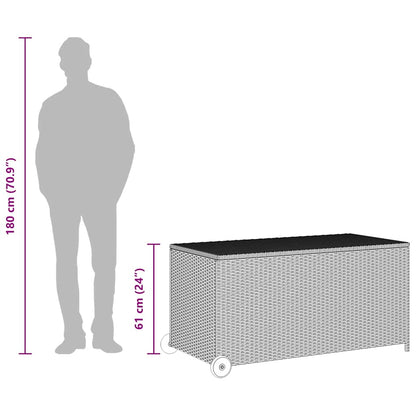 vidaXL Garden Storage Box Black 120x65x61 cm Poly Rattan