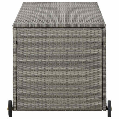 vidaXL Garden Storage Box Light Grey 120x65x61 cm Poly Rattan