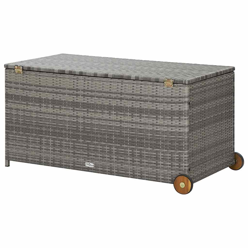 vidaXL Garden Storage Box Light Grey 120x65x61 cm Poly Rattan