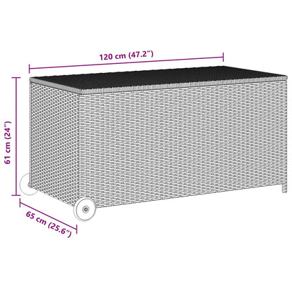 vidaXL Garden Storage Box Light Grey 120x65x61 cm Poly Rattan