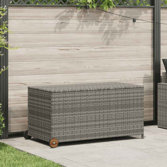 vidaXL Garden Storage Box Light Grey 120x65x61 cm Poly Rattan