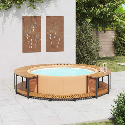 vidaXL Spa Surround 273x53 cm Solid Acacia Wood