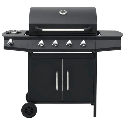 vidaXL Gas Barbecue Grill 4+1 Cooking Zone Black Steel
