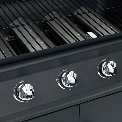 vidaXL Gas Barbecue Grill 4+1 Cooking Zone Black Steel