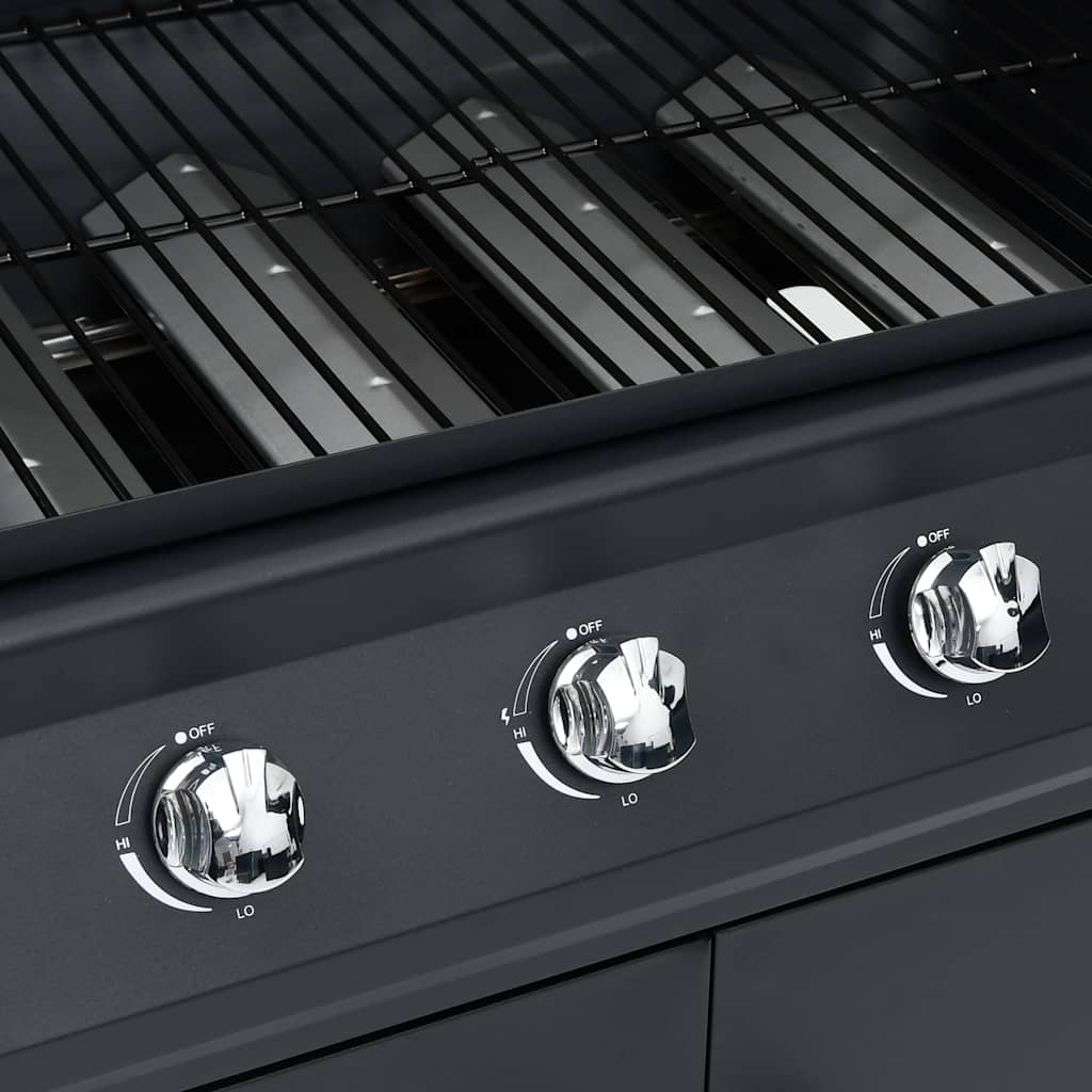 vidaXL Gas Barbecue Grill 4+1 Cooking Zone Black Steel