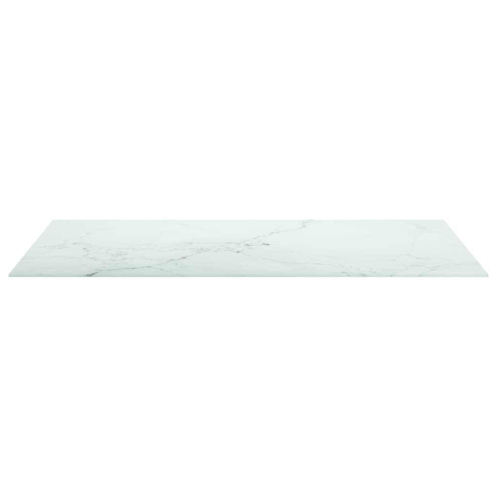 vidaXL Table Top White 100x62 cm 8mm Tempered Glass with Marble Design