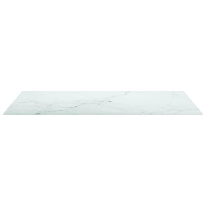 vidaXL Table Top White 100x62 cm 8mm Tempered Glass with Marble Design