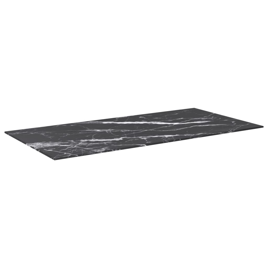 vidaXL Table Top | Black | Tempered glass | 100x50 cm | Durable | Table Top