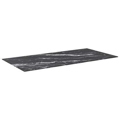 vidaXL Table Top | Black | Tempered glass | 100x50 cm | Durable | Table Top