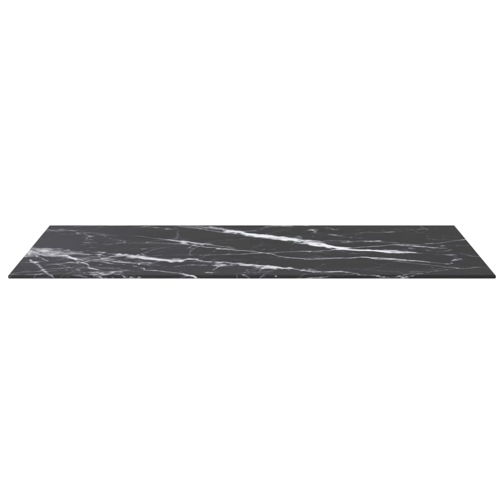 vidaXL Table Top | Black | Tempered glass | 100x50 cm | Durable | Table Top