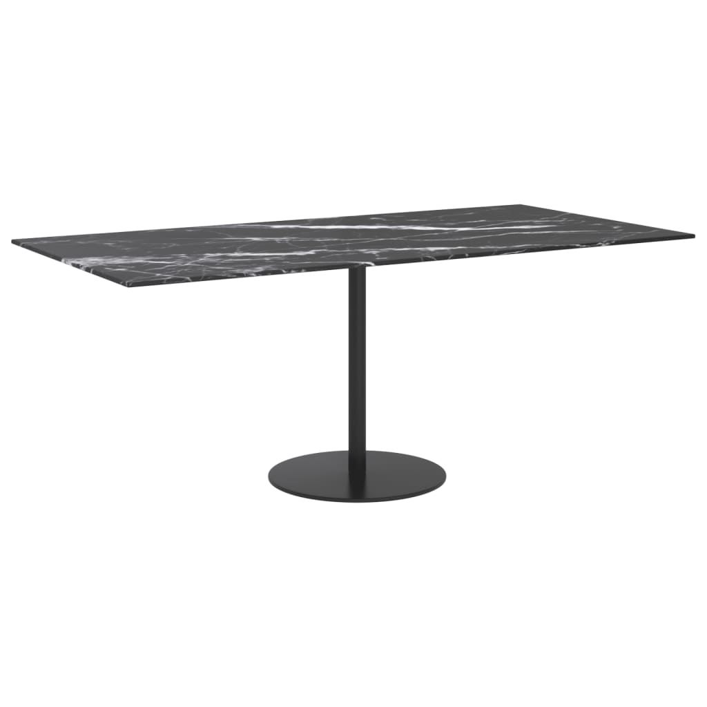 vidaXL Table Top | Black | Tempered glass | 100x50 cm | Durable | Table Top