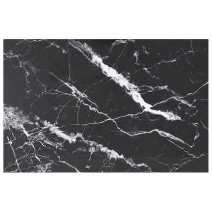 vidaXL Table Top Black 100x62 cm 8mm Tempered Glass with Marble Design