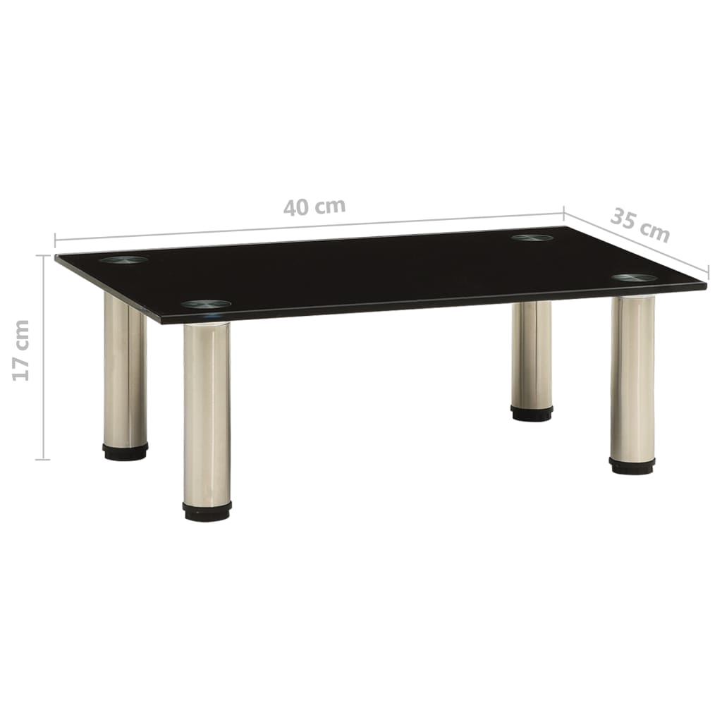 vidaXL TV Stand Black 40x35x17 cm Tempered Glass