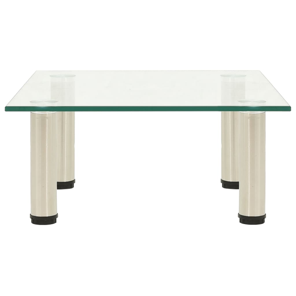 vidaXL TV Stand Transparent 40x35x17 cm Tempered Glass