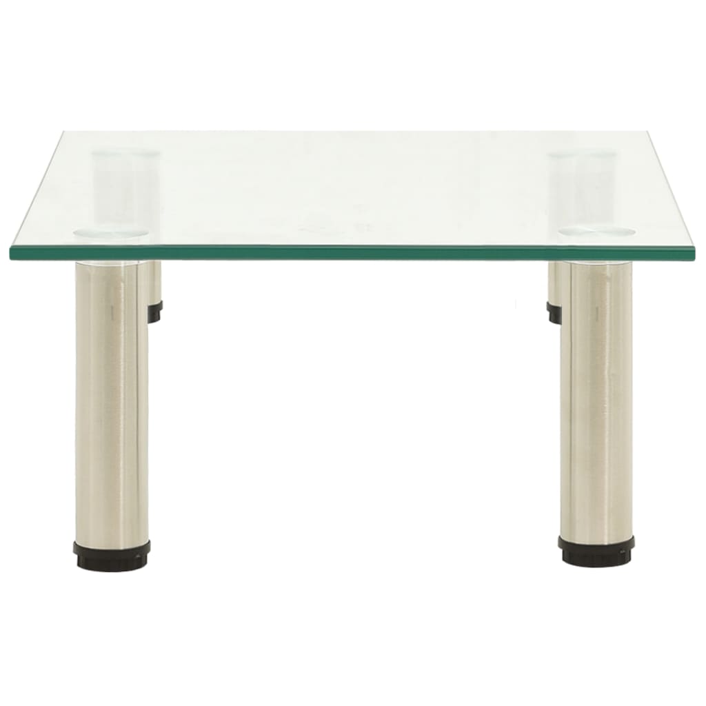 vidaXL TV Stand Transparent 40x35x17 cm Tempered Glass