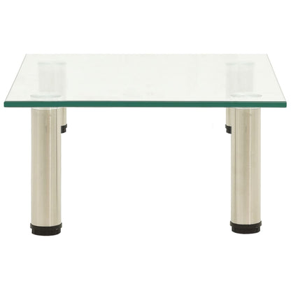 vidaXL TV Stand Transparent 40x35x17 cm Tempered Glass