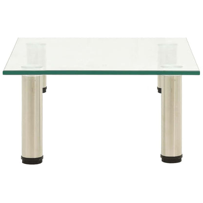 322760 vidaXL TV Stand Transparent 40x35x17 cm Tempered Glass