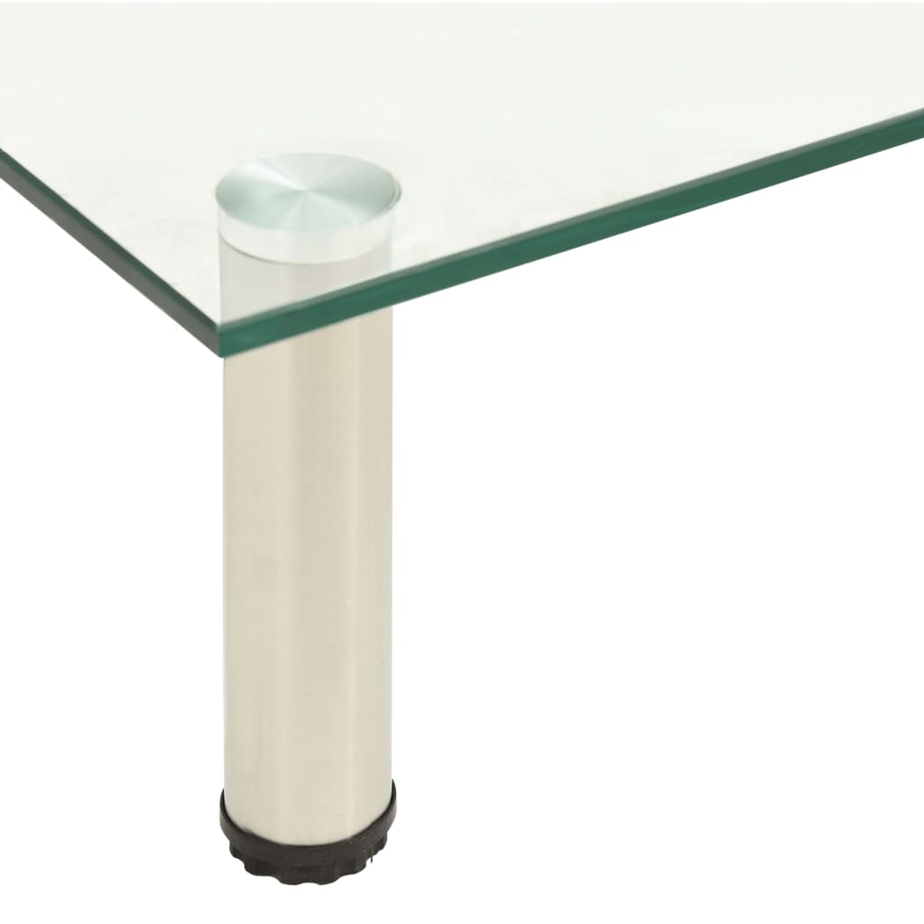 vidaXL TV Stand Transparent 40x35x17 cm Tempered Glass