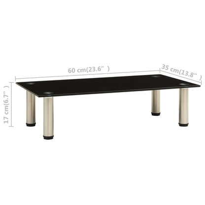 vidaXL TV Stand Black 60x35x17 cm Tempered Glass