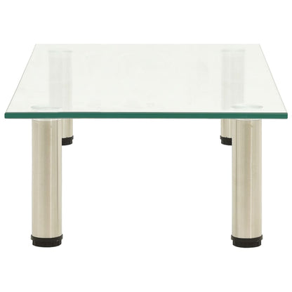 vidaXL TV Stand Transparent 60x35x17 cm Tempered Glass