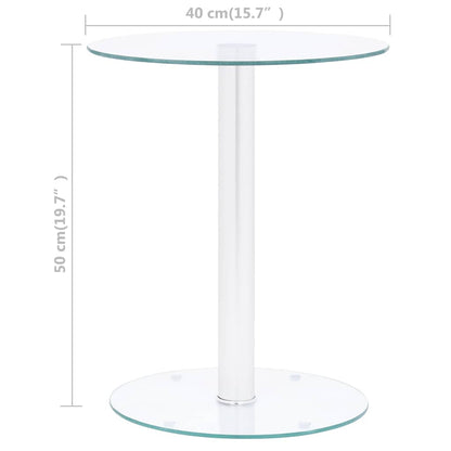 322780 vidaXL Coffee Table Transparent 40 cm Tempered Glass