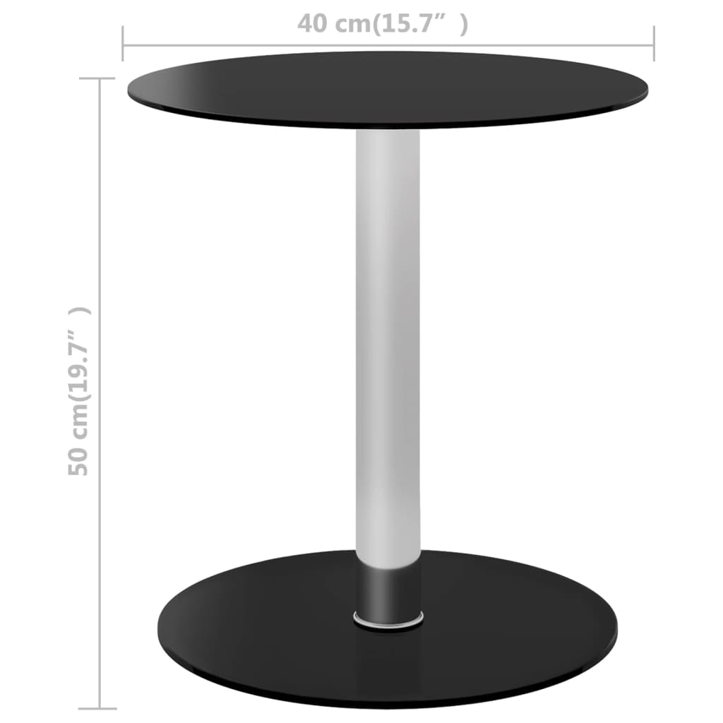 vidaXL Coffee Table | Black | Toughened glass, Aluminium | Small | Durable