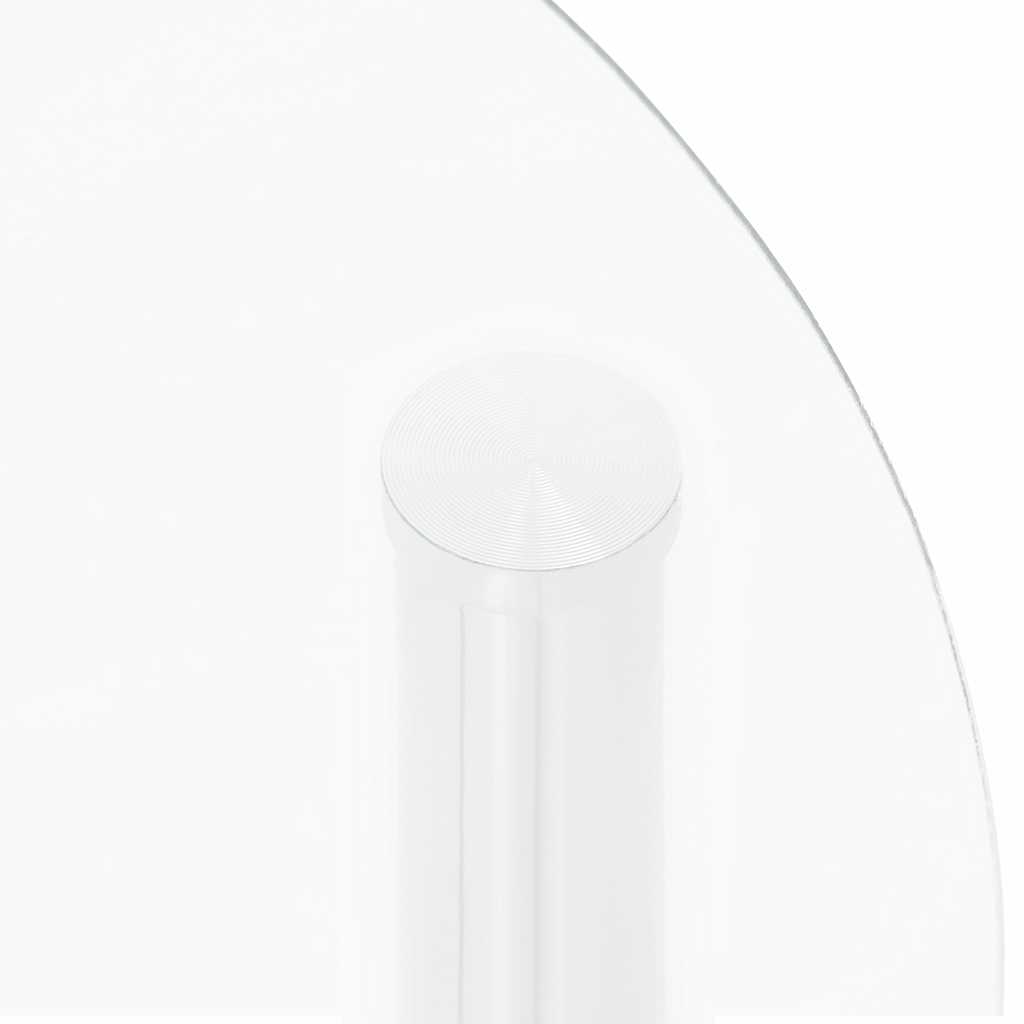 322787 vidaXL 2-Tier Side Table Transparent 38 cm Tempered Glass