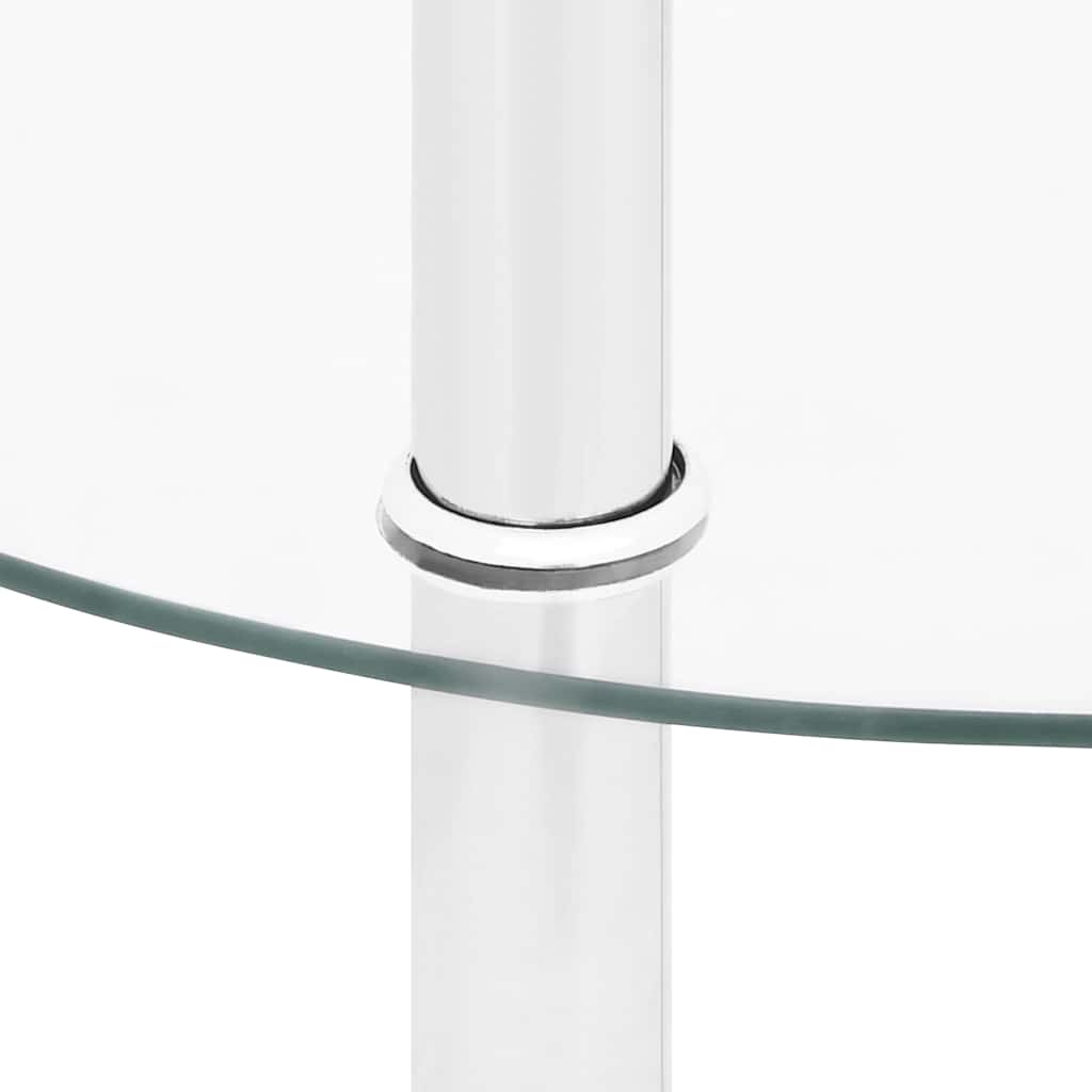 322787 vidaXL 2-Tier Side Table Transparent 38 cm Tempered Glass